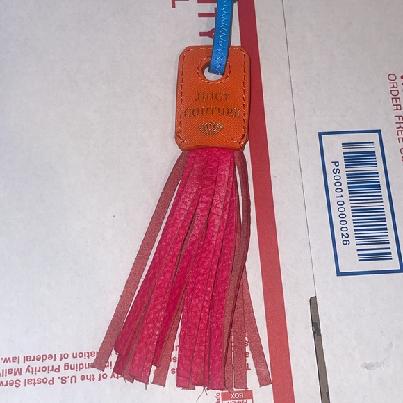 Vintage juicy contour Y2K wristlet/handbag with pink/orange tassel zipper pouch - Picture 16 of 17